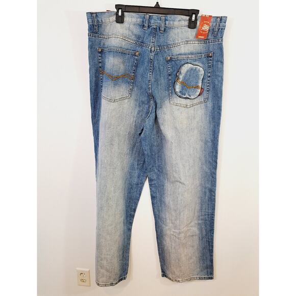 OMAVI NEW! DEADSTOCK! VINTAGE 90'S Delux Fit Med Wash Jeans Size 40 Blue BLK - Picture 5 of 9